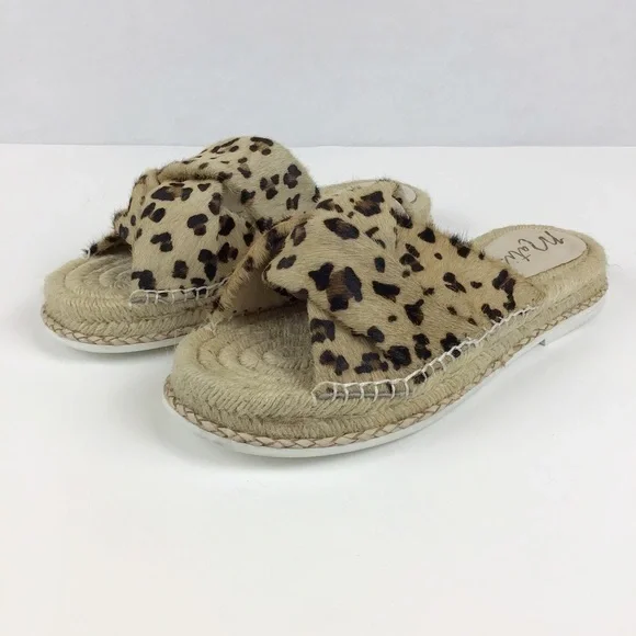 Anthropologie Matisse Cruise Espadrille Leopard Print Calf Hair Slide Sandal | 7 - Picture 5 of 11